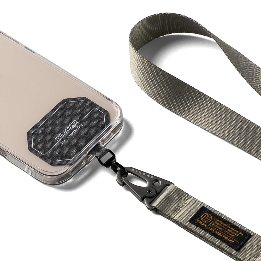 Picture of Ringke Lanyard Strap Tough All Purpose Heavy Duty Tactical Carabiner Clasp for Smartphone (Warm Gray)