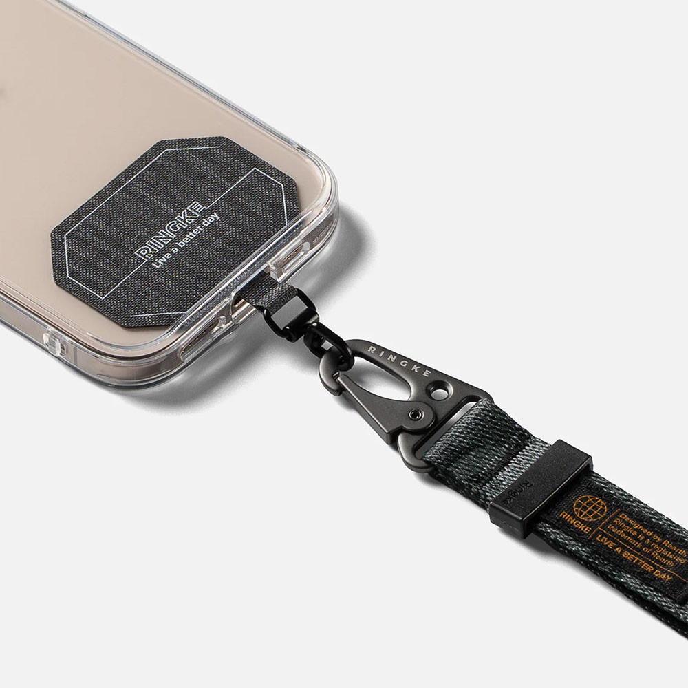 Picture of Ringke Hand Strap Tough All Purpose Heavy Duty Tactical Carabiner Clasp for Smartphone (Camo Black)
