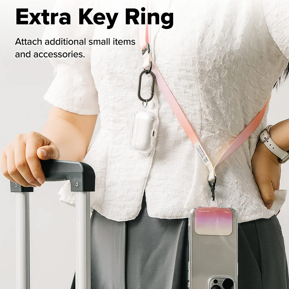 Picture of Ringke Adjustable Shoulder Holder Link Snap Hook Lanyard Crossbody Phone Strap for Phone case (Leaf Green)