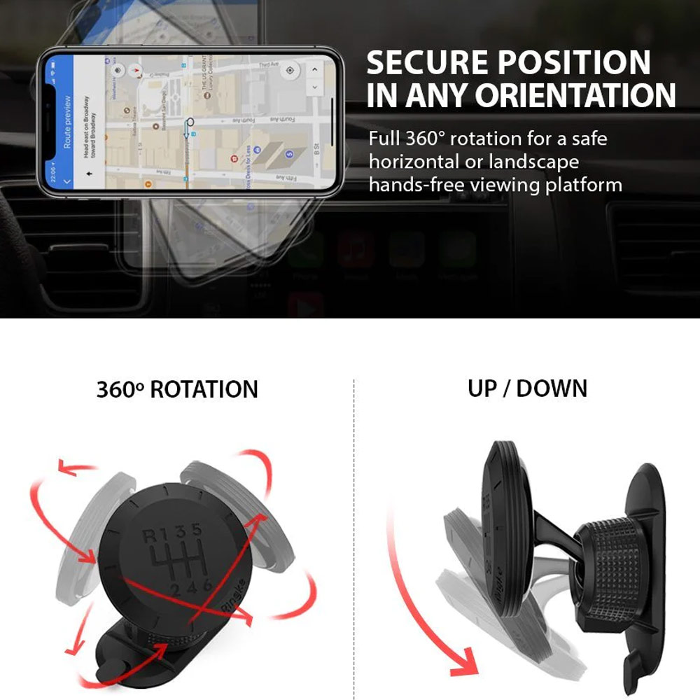 Picture of Ringke Magnetic Gear Car Mount for Smartphone (Black)