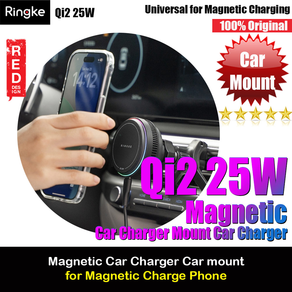 Picture of Ringke Qi2 25W Peltier Magnetic Wireless Car Charger Mount Car Charger Mount CAR CHARGER Red Design- Red Design Cases, Red Design Covers, iPad Cases and a wide selection of Red Design Accessories in Malaysia, Sabah, Sarawak and Singapore 