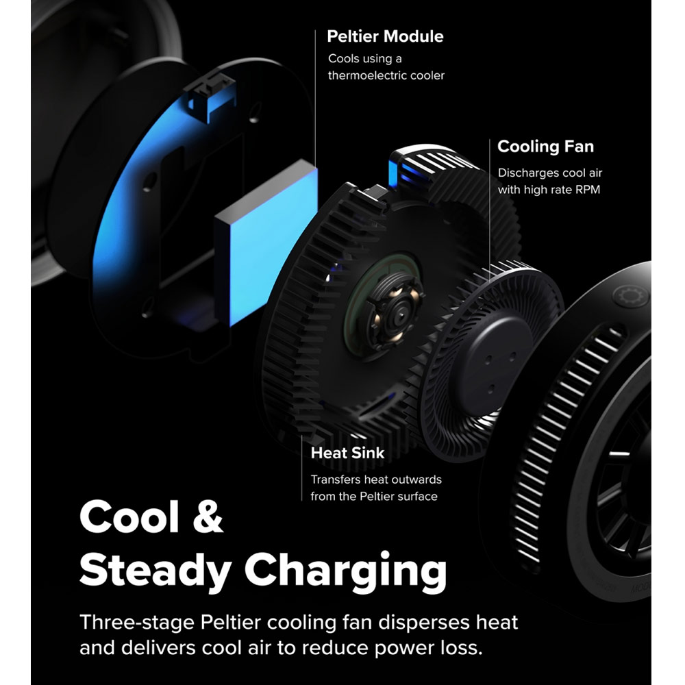 Picture of Ringke Qi2 25W Peltier Magnetic Wireless Car Charger Mount Car Charger Mount CAR CHARGER