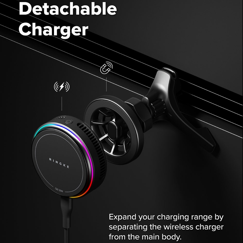 Picture of Ringke Qi2 25W Peltier Magnetic Wireless Car Charger Mount Car Charger Mount CAR CHARGER