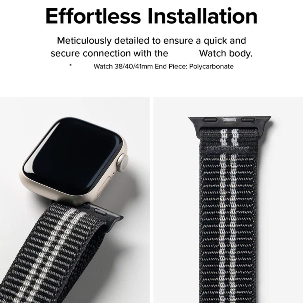 Picture of Apple Watch 38mm  | Ringke Sports Air Loop Breathable Woven Nylon Soft Weave Strap for Apple Watch Series 4 5 6 8 9 41mm 40mm 38mm (Cream)