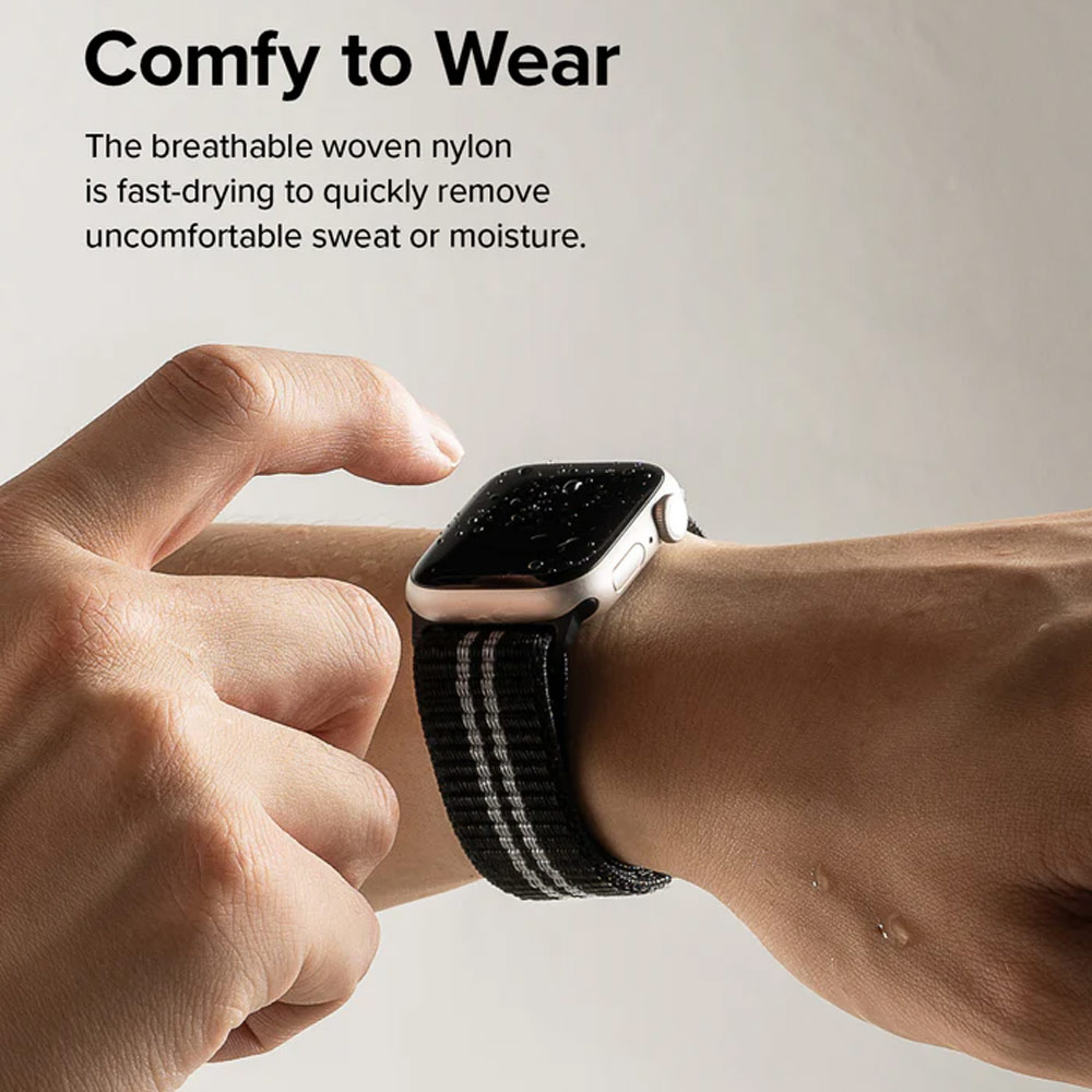 Picture of Apple Watch 38mm  | Ringke Sports Air Loop Breathable Woven Nylon Soft Weave Strap for Apple Watch Series 4 5 6 8 9 41mm 40mm 38mm (Cream)