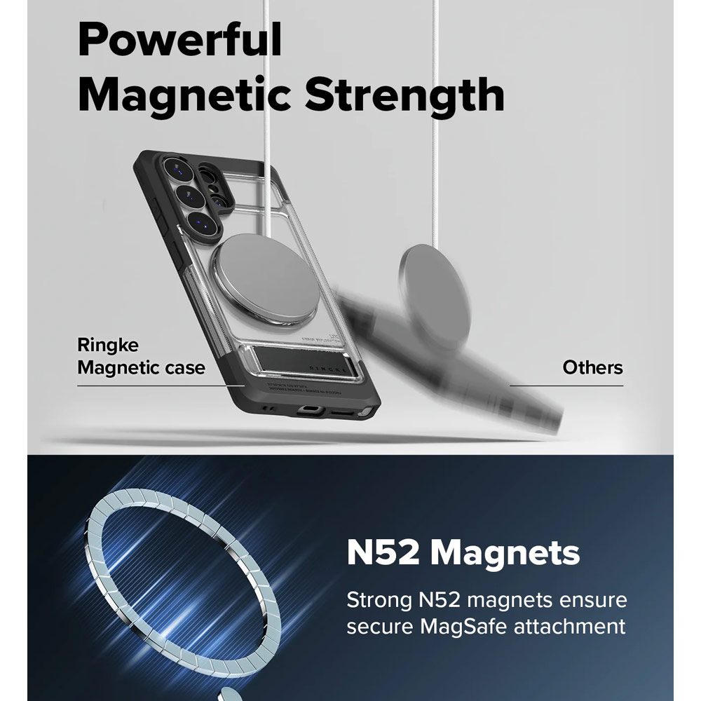 Picture of Samsung Galaxy S26 Ultra Case | Ringke UX Magnetic Heavy Duty Drop Protection Case with Kickstand for Samsung Galaxy S26 Ultra (Clear)