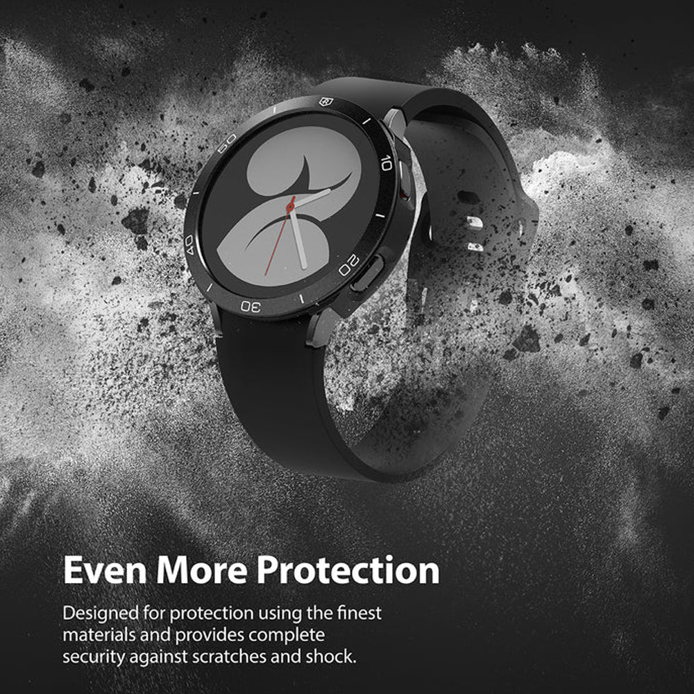 Picture of Samsung Galaxy Watch 4 40mm Case | Ringke Air Sports Soft Bumper Case and Aluminum Bezel for Galaxy Watch 4 40mm Case and Bezel (Black Black)