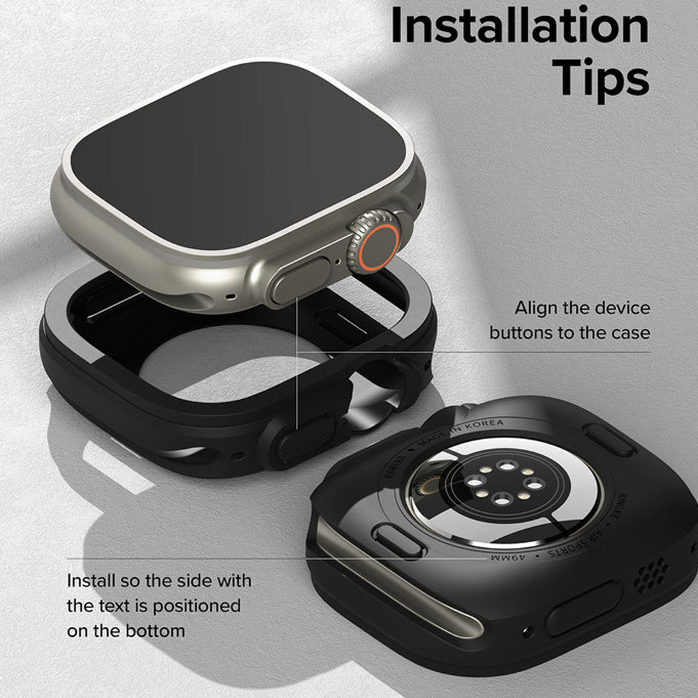 Picture of Apple Watch 49mm	Ultra Case | Ringke Air Sports Soft Bumper Case for Apple Watch Series 8 49mm Ultra Case (Warm Gray)