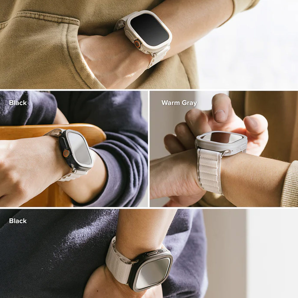 Picture of Apple Watch 49mm	Ultra Case | Ringke Air Sports Soft Bumper Case for Apple Watch Series 8 49mm Ultra Case (Warm Gray)