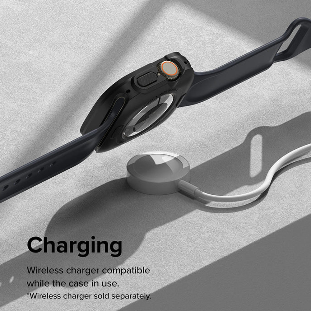 Picture of Apple Watch 49mm	Ultra Case | Ringke Air Sports Soft Bumper Case for Apple Watch Series 8 49mm Ultra Case (Black)