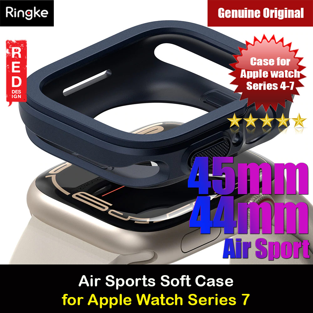 Picture of Ringke Air Sports Soft Bumper Case for Apple Watch Series 7 8 9 45mm Series SE 6 5 4 44mm Case (Navy) Apple Watch 44mm- Apple Watch 44mm Cases, Apple Watch 44mm Covers, iPad Cases and a wide selection of Apple Watch 44mm Accessories in Malaysia, Sabah, Sarawak and Singapore 