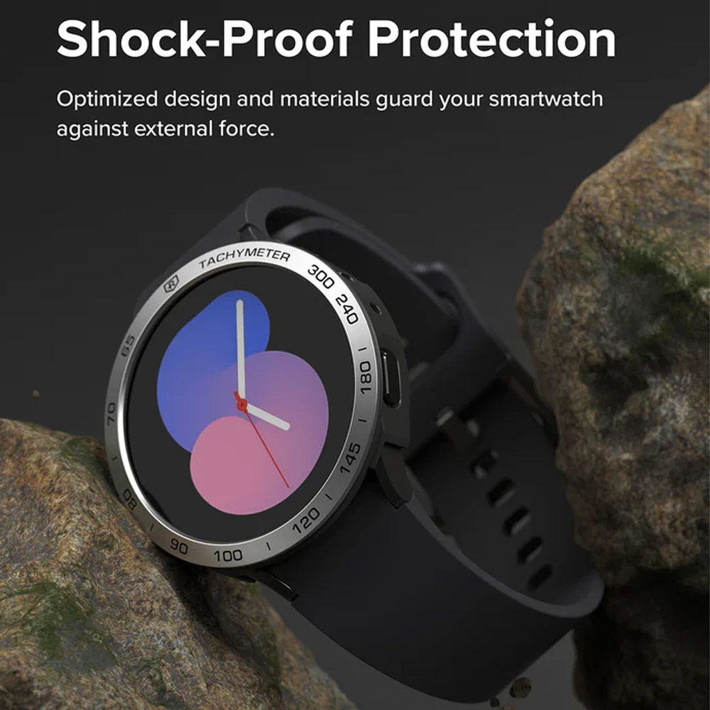 Picture of Samsung Galaxy Watch 5 40mm Case | Ringke Air Sports Flexible TPU Material Protection Case and Bezel Styling for Samsung Galaxy Watch 5 Series 40mm (Black Case and Bezel Stying Black)