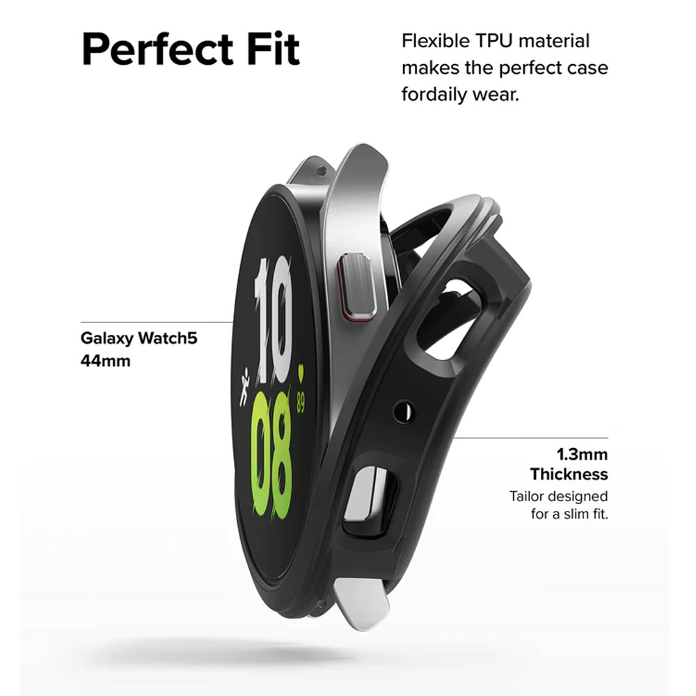 Picture of Samsung Galaxy Watch 5 44mm Case | Ringke Air Sports Flexible TPU Material Protection Case for Samsung Galaxy Watch 5 Series 44mm (Black)