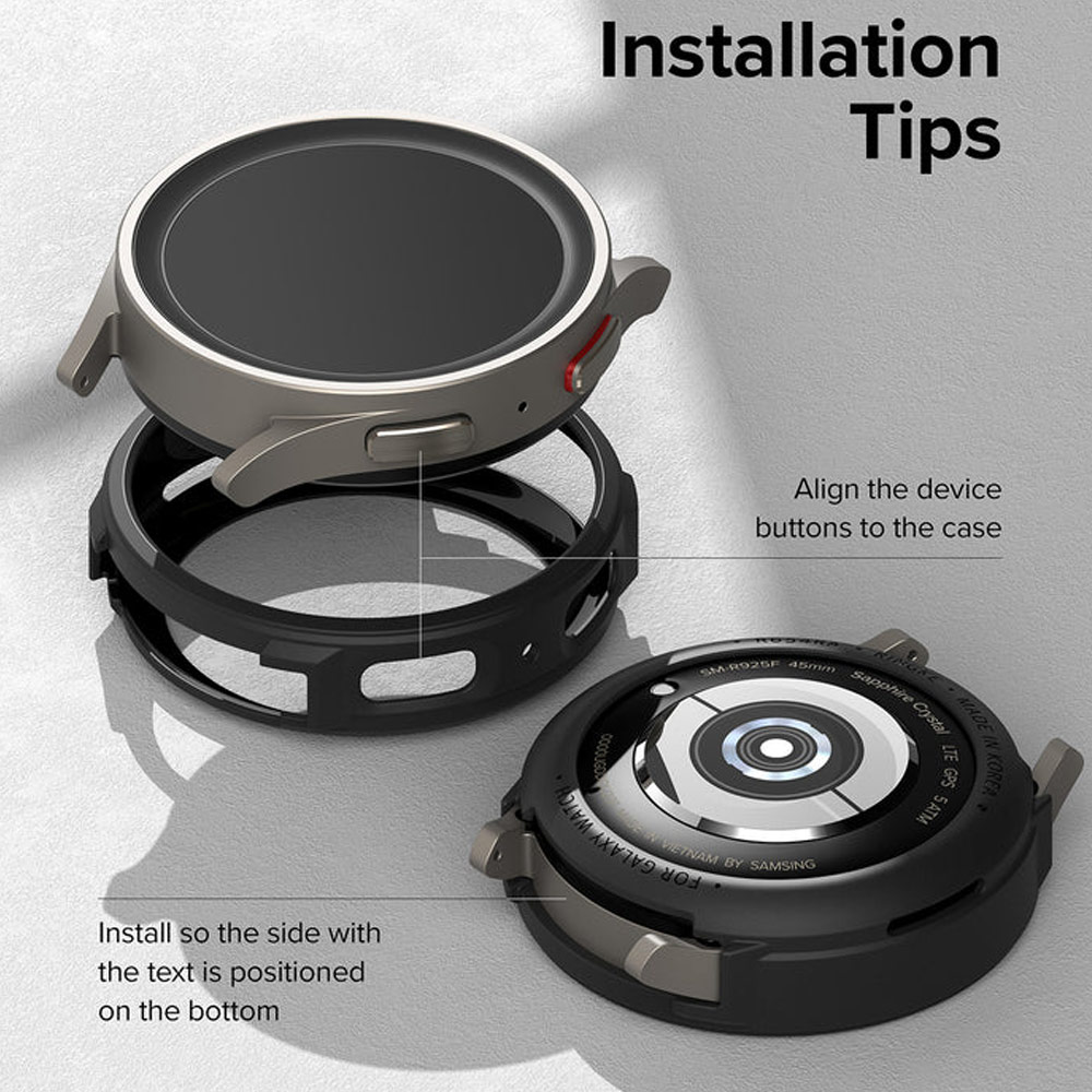 Picture of Samsung Galaxy Watch 5 Pro 45mm Case | Ringke Air Sports Flexible TPU Material Protection Case for Samsung Galaxy Watch 5 Pro Series 45mm (Black)