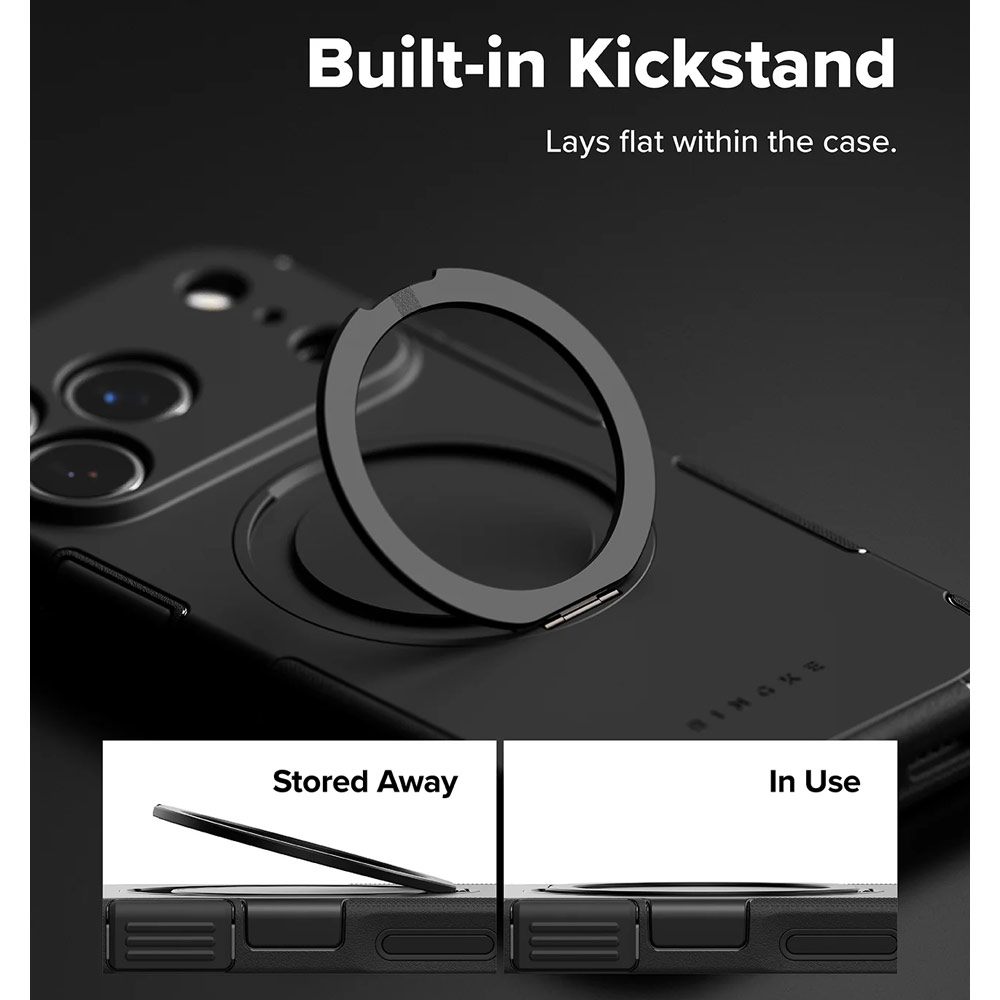 Picture of Apple iPhone 17 Pro Max 6.9 Case | Ringke Alles Magnetic Compatible Heavy Duty Drop Protection Case with Kickstand and Camera Control button cover  for iPhone 17 Pro Max 6.9 (Black)