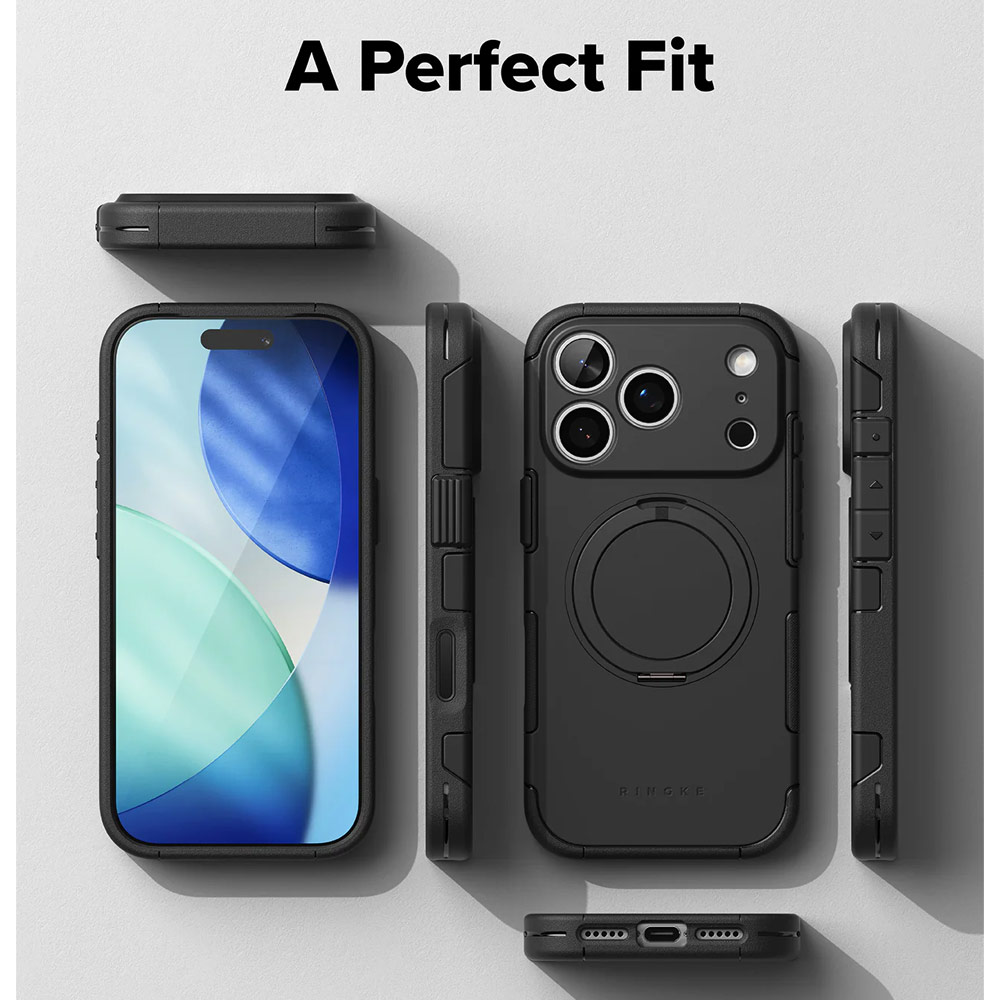 Picture of Apple iPhone 17 Pro Max 6.9 Case | Ringke Alles Magnetic Compatible Heavy Duty Drop Protection Case with Kickstand and Camera Control button cover  for iPhone 17 Pro Max 6.9 (Black)