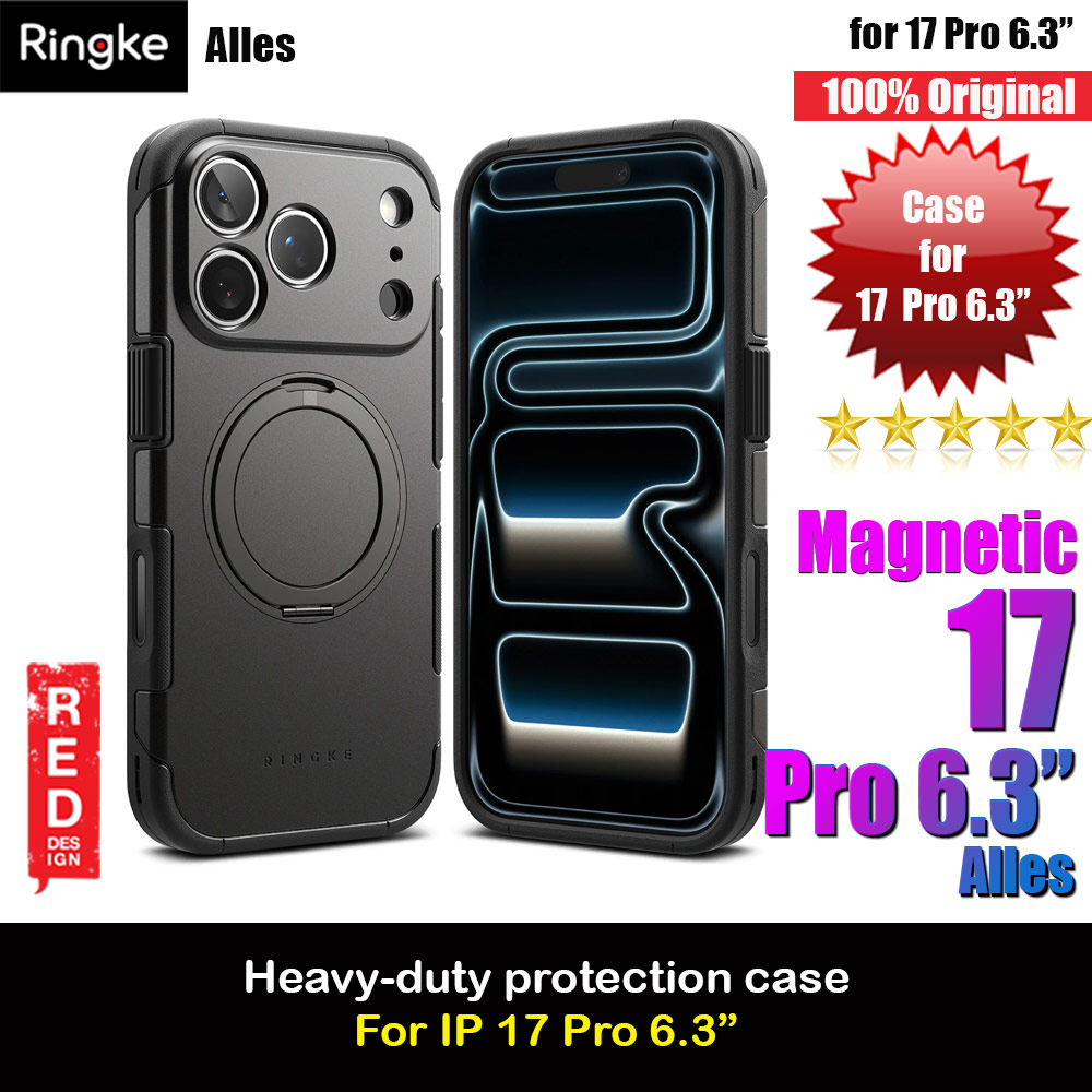 Picture of Ringke Alles Magnetic Compatible Heavy Duty Drop Protection Case with Kickstand and Camera Control button cover  for iPhone 17 Pro Max 6.9 (Gunmetal) Apple iPhone 17 Pro Max 6.9- Apple iPhone 17 Pro Max 6.9 Cases, Apple iPhone 17 Pro Max 6.9 Covers, iPad Cases and a wide selection of Apple iPhone 17 Pro Max 6.9 Accessories in Malaysia, Sabah, Sarawak and Singapore 