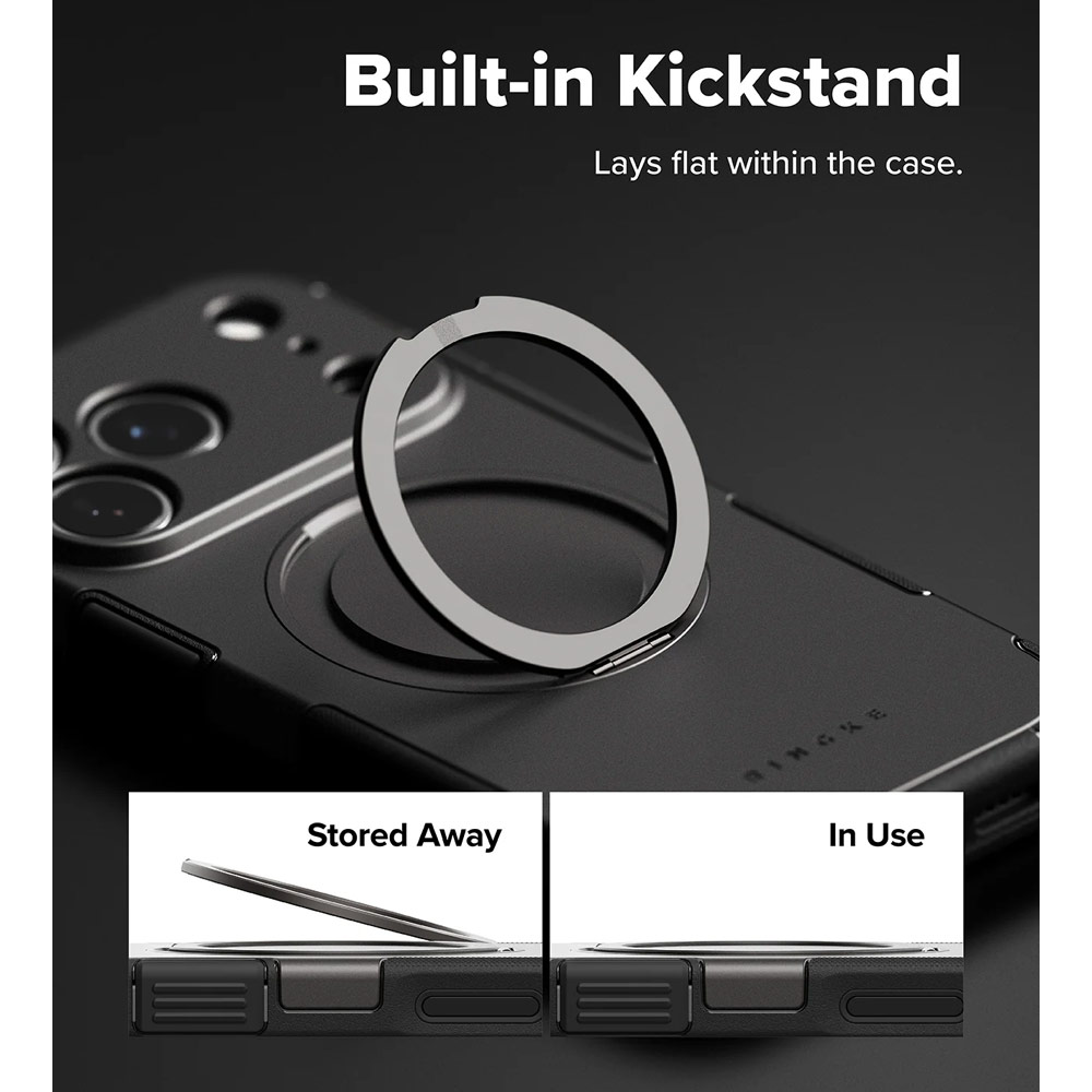 Picture of Apple iPhone 17 Pro Max 6.9 Case | Ringke Alles Magnetic Compatible Heavy Duty Drop Protection Case with Kickstand and Camera Control button cover  for iPhone 17 Pro Max 6.9 (Gunmetal)