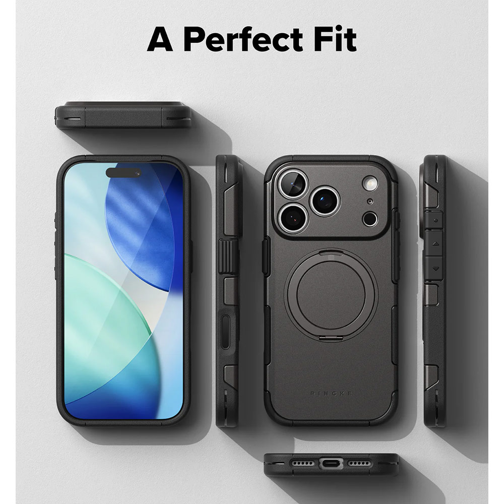 Picture of Apple iPhone 17 Pro Max 6.9 Case | Ringke Alles Magnetic Compatible Heavy Duty Drop Protection Case with Kickstand and Camera Control button cover  for iPhone 17 Pro Max 6.9 (Gunmetal)