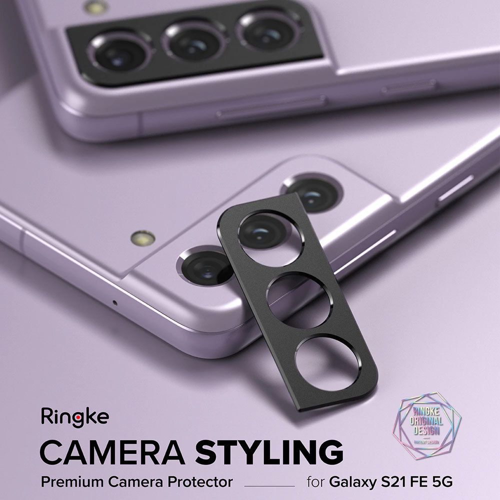 Picture of Samsung Galaxy S21 FE  | Ringke Camera Styling Aluminum Bezel Protector for Samsung Galaxy 21 FE (Black)
