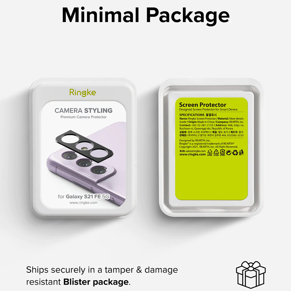 Picture of Samsung Galaxy S21 FE  | Ringke Camera Styling Aluminum Bezel Protector for Samsung Galaxy 21 FE (Black)