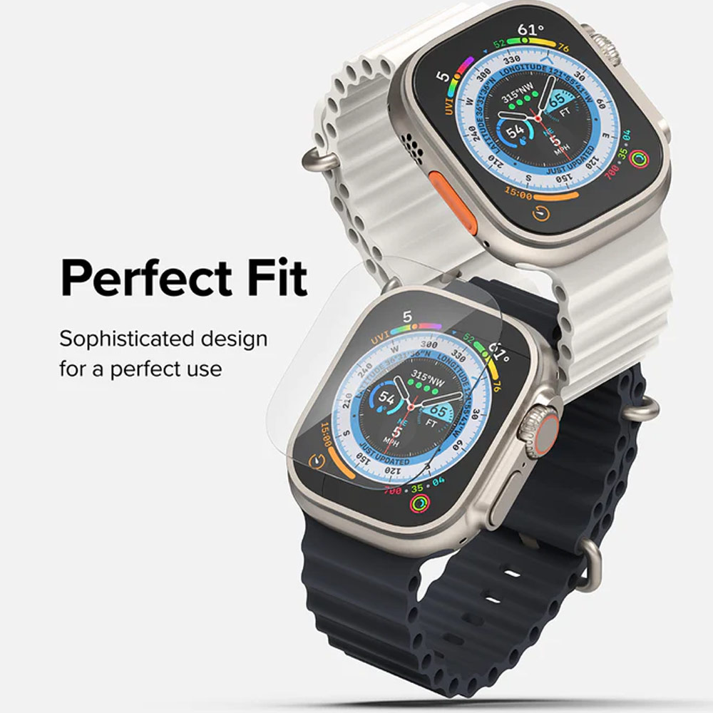 Picture of Apple Watch 49mm	Ultra Case | Ringke Tempered Glass Screen Protector for Apple Watch Series 8 49mm Ultra Case (4pcs)