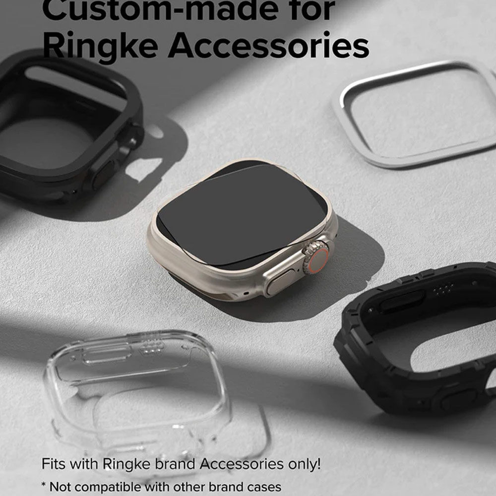 Picture of Apple Watch 49mm	Ultra Case | Ringke Tempered Glass Screen Protector for Apple Watch Series 8 49mm Ultra Case (4pcs)