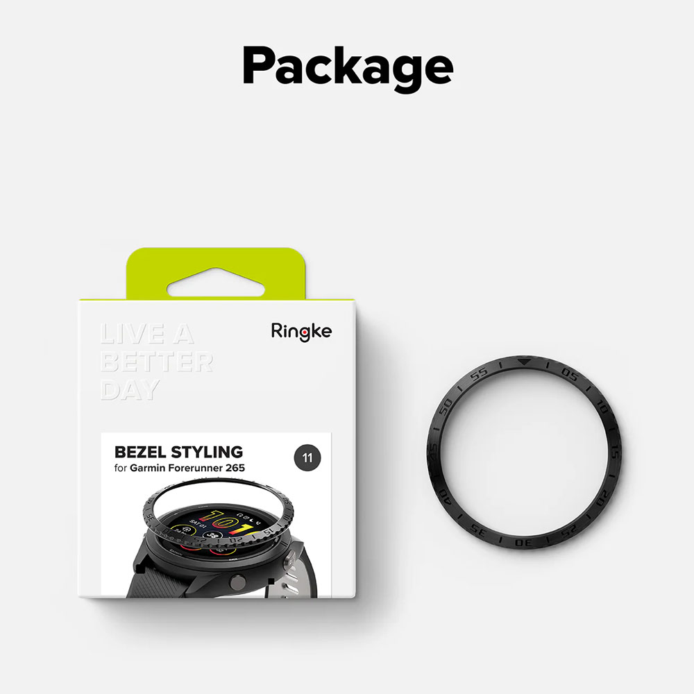 Picture of Garmin Forerunner 265  | Ringke Slim and Lightweight Design Stainless Steel Bezel for Garmin Forerunner 265 (RG11)