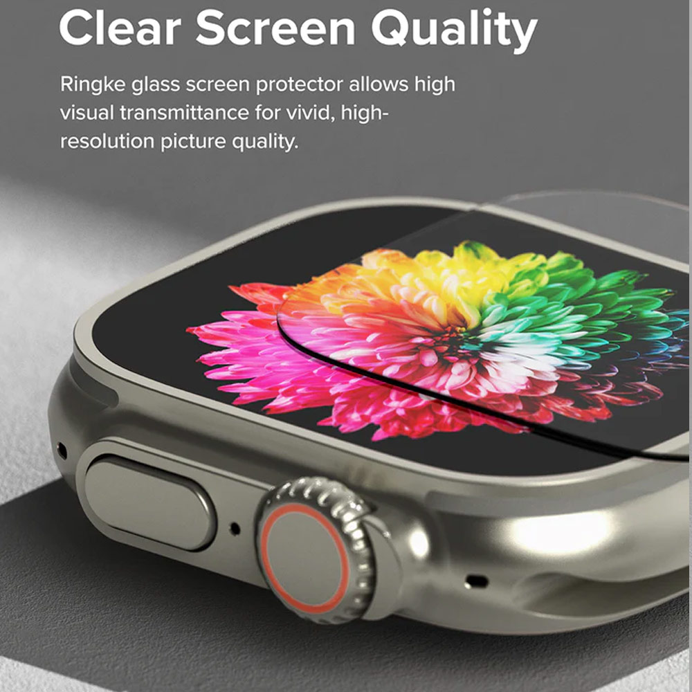 Picture of Apple Watch 49mm Ultra 3 Screen Protector | Ringke Bezel and Tempered Glass Screen Protector Combo for Apple Watch Series 8 Ultra 49mm (49-03 Graphite)