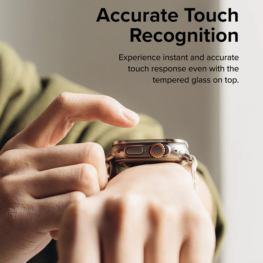 Picture of Apple Watch 49mm	Ultra Screen Protector | Ringke Bezel and Tempered Glass Screen Protector Combo for Apple Watch Series 8 Ultra 49mm (49-05 Gold)