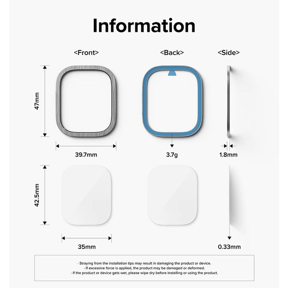 Picture of Apple Watch 49mm	Ultra Screen Protector | Ringke Bezel and Tempered Glass Screen Protector Combo for Apple Watch Series 8 Ultra 49mm (49-01 Titanium)