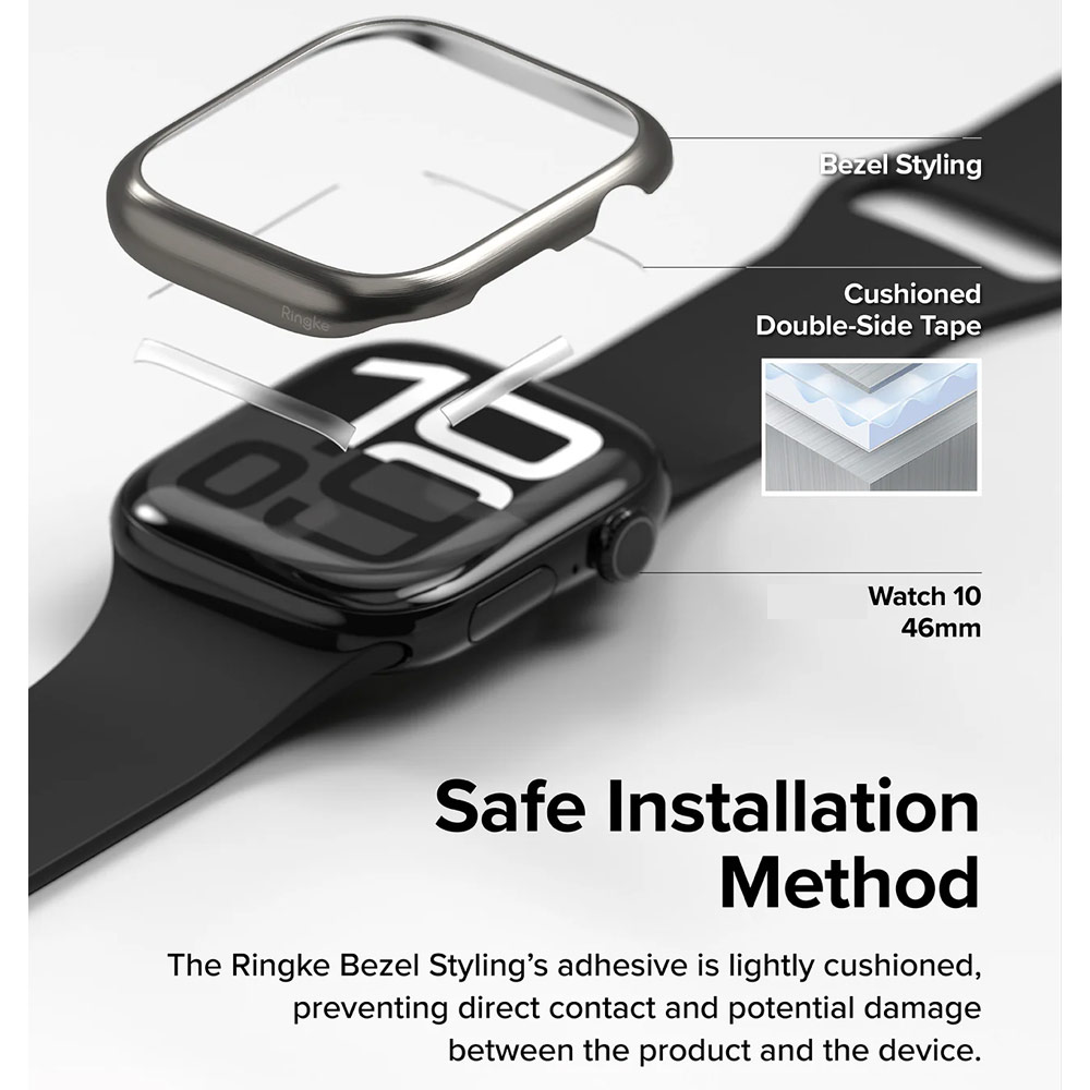 Picture of Apple Watch 10 46mm | Ringke Slim and Lightweight Design Stainless Steel Bezel for Apple Watch Series 10 46mm (Graphite)