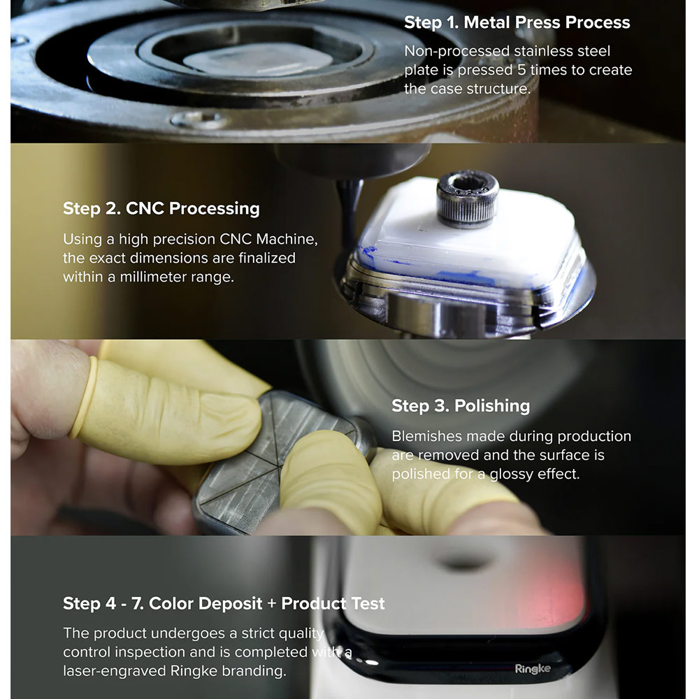 Picture of Apple Watch 10 46mm | Ringke Slim and Lightweight Design Stainless Steel Bezel for Apple Watch Series 10 46mm (Graphite)