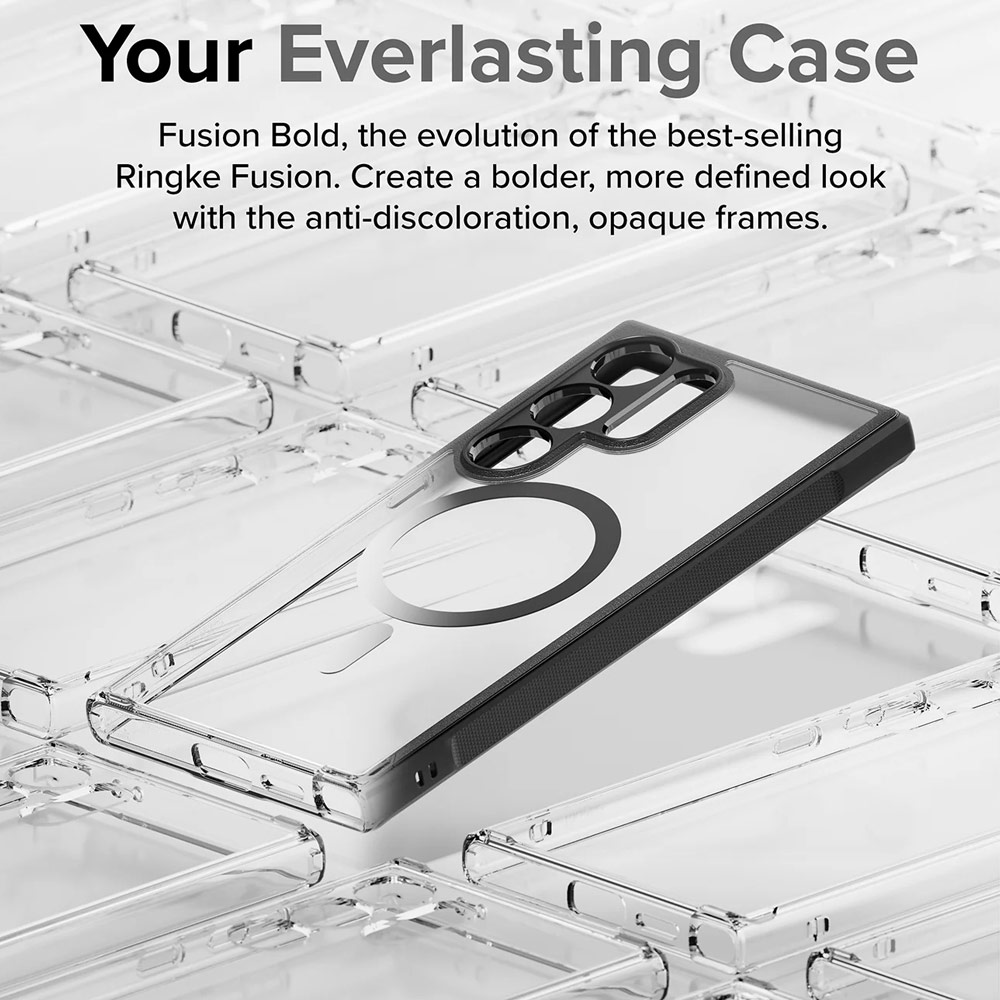 Picture of Samsung Galaxy S24 Ultra Case | Ringke Fusion Bold Magnetic Transparent Protection Case for Samsung Galaxy S24 Ultra (Black)