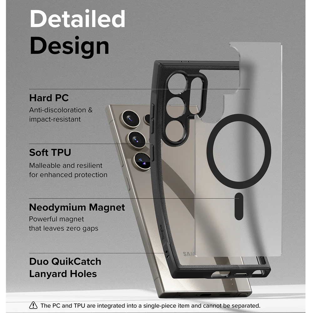 Picture of Samsung Galaxy S24 Ultra Case | Ringke Fusion Bold Magnetic Transparent Protection Case for Samsung Galaxy S24 Ultra (Black)