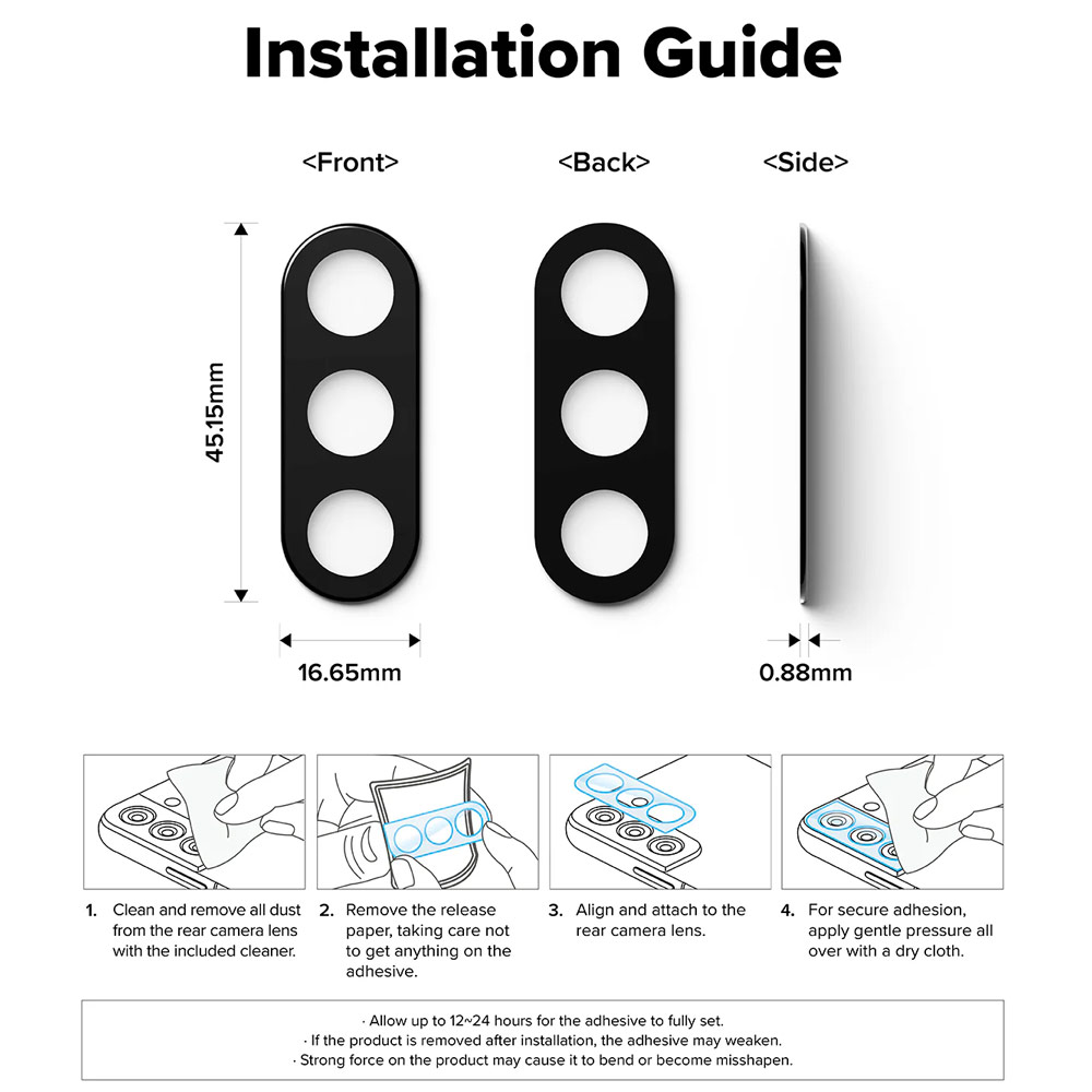 Picture of Samsung Galaxy A56  | Ringke Camera Full Covered Glass Protector for Samsung Galaxy A56 (2pcs)