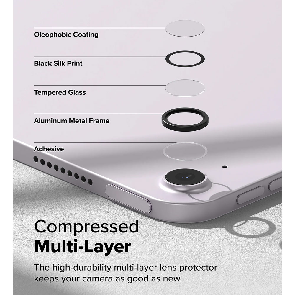 Picture of Apple iPad Air 13  M2 2024  | Ringke Camera Lens Frame Glass Protector with Easy Installation for iPad Air 11 2024 13 M2 M3 2025 (Black)
