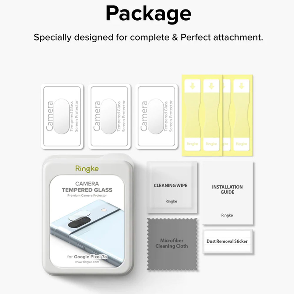 Picture of Google Pixel 7a  | Ringke Camera Protector Glass Tempered Glass for Google Pixel 7a (3pcs Pack)