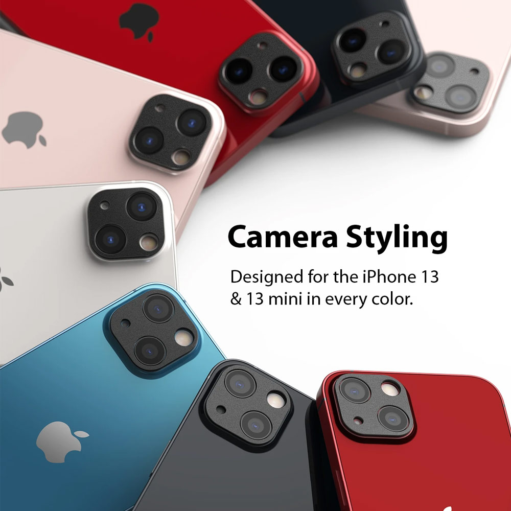 Picture of Apple iPhone 13 6.1  | Ringke Camera Styling Aluminum Bezel Protector for Apple iPhone 13  6.1 iPhone 13 Mini 5.4 (Black)