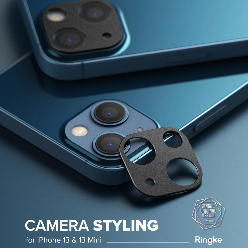 Picture of Apple iPhone 13 6.1  | Ringke Camera Styling Aluminum Bezel Protector for Apple iPhone 13  6.1 iPhone 13 Mini 5.4 (Black)