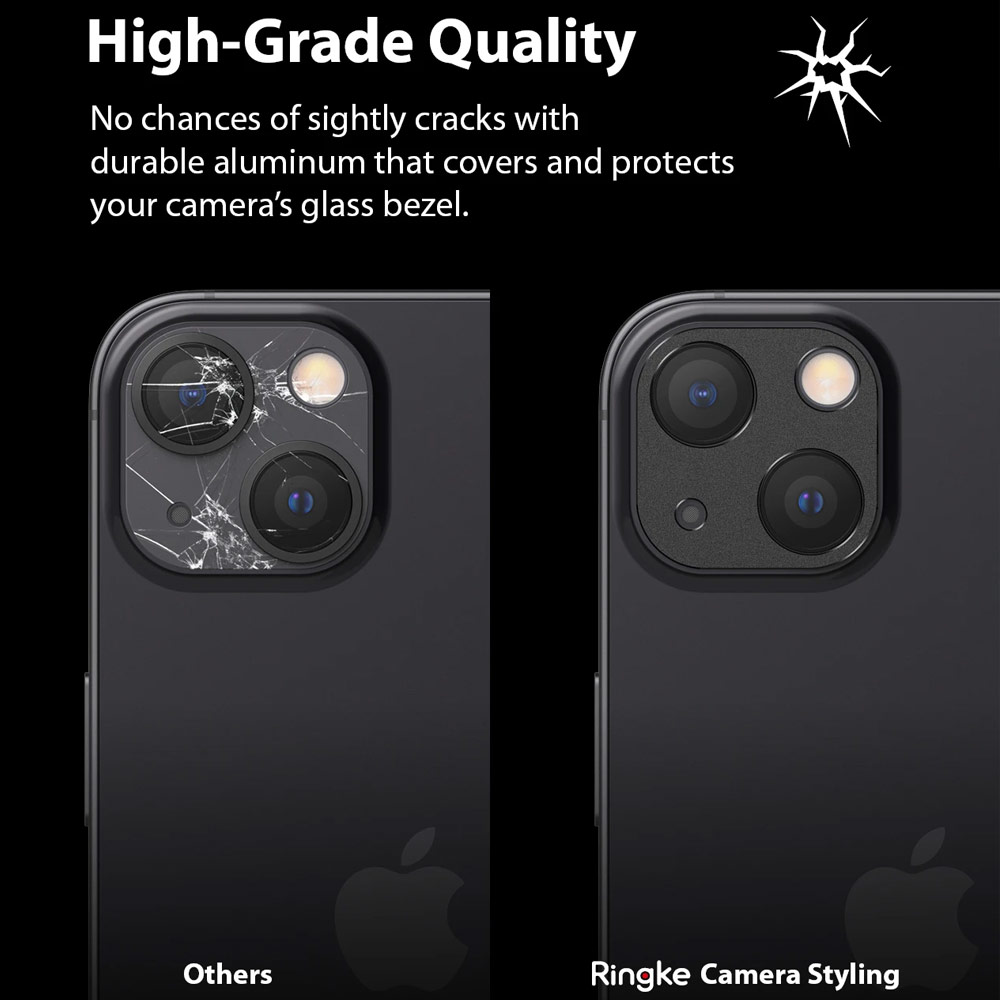 Picture of Apple iPhone 13 6.1  | Ringke Camera Styling Aluminum Bezel Protector for Apple iPhone 13  6.1 iPhone 13 Mini 5.4 (Black)