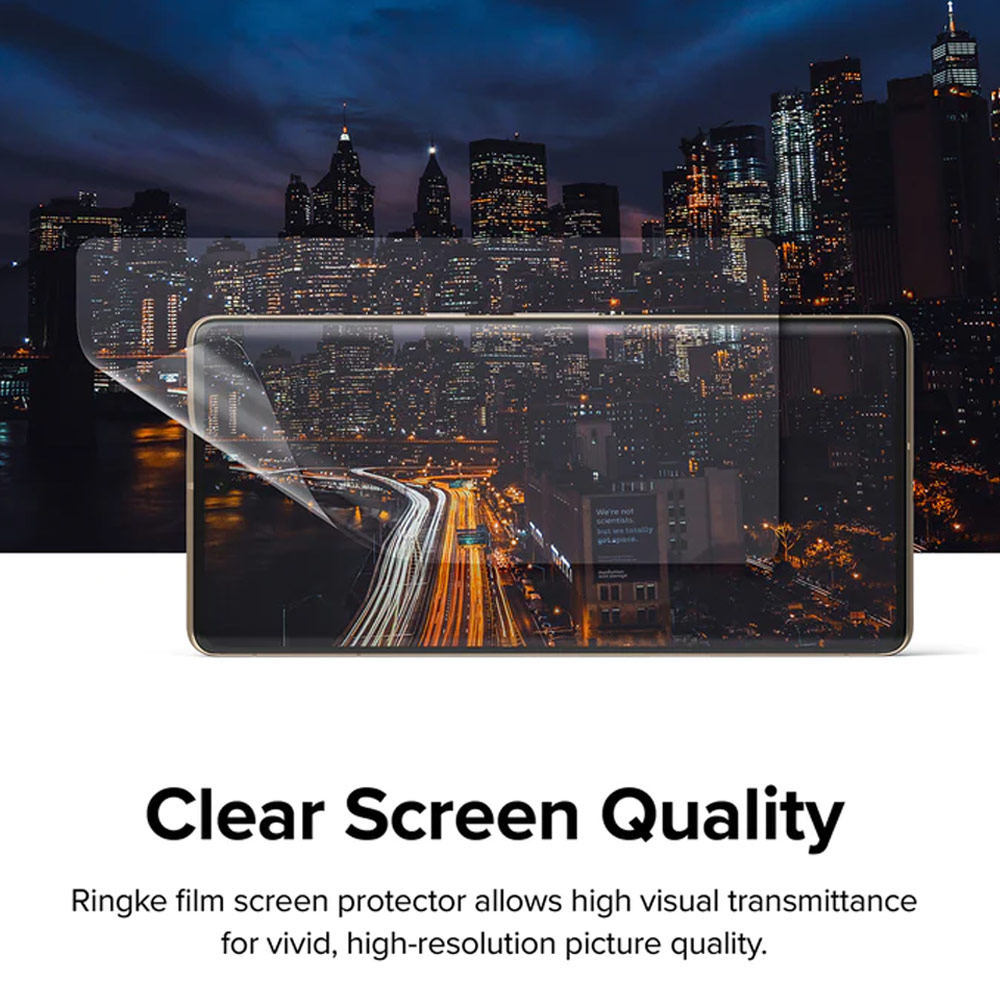 Picture of Google Pixel 7 Pro Screen Protector | Ringke Dual Easy Film Transparent PET Film Soft Screen Protector with Installation Jig for Google Pixel 7 Pro (Clear 2pcs Pack)