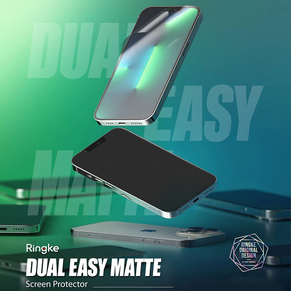 Picture of Apple iPhone 13 Pro Max 6.7 Screen Protector | Ringke Dual Easy Film Matte Screen Protector for Apple iPhone 13 Pro Max 6.7 (Matte 2pcs)