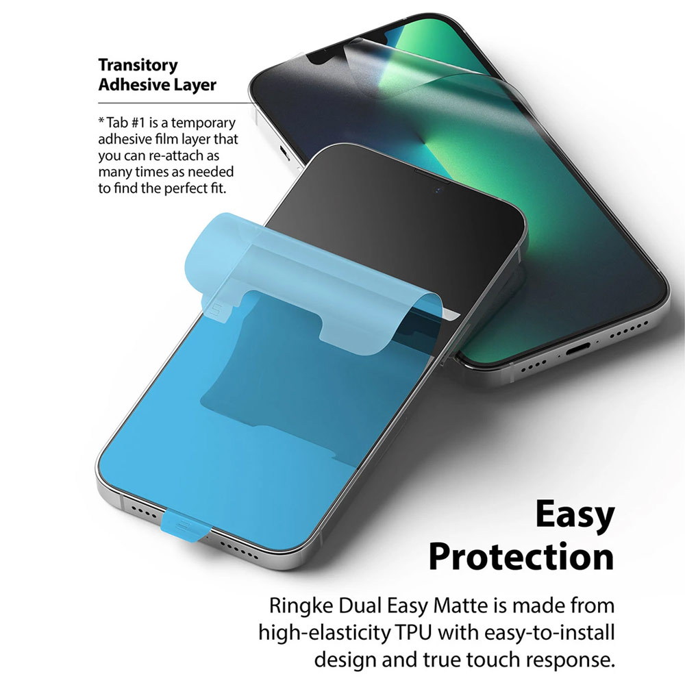 Picture of Apple iPhone 13 Pro Max 6.7 Screen Protector | Ringke Dual Easy Film Matte Screen Protector for Apple iPhone 13 Pro Max 6.7 (Matte 2pcs)