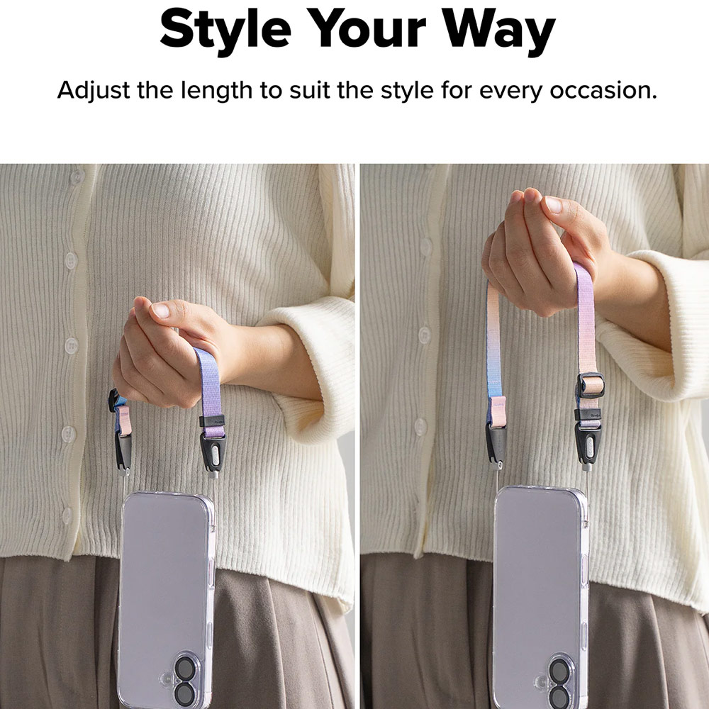 Picture of Ringke High density polyester Dual Hand Strap for Perfect for daily use traveling hiking smartphone Jisulife Portable Handheld Fan Strap (Aurora)