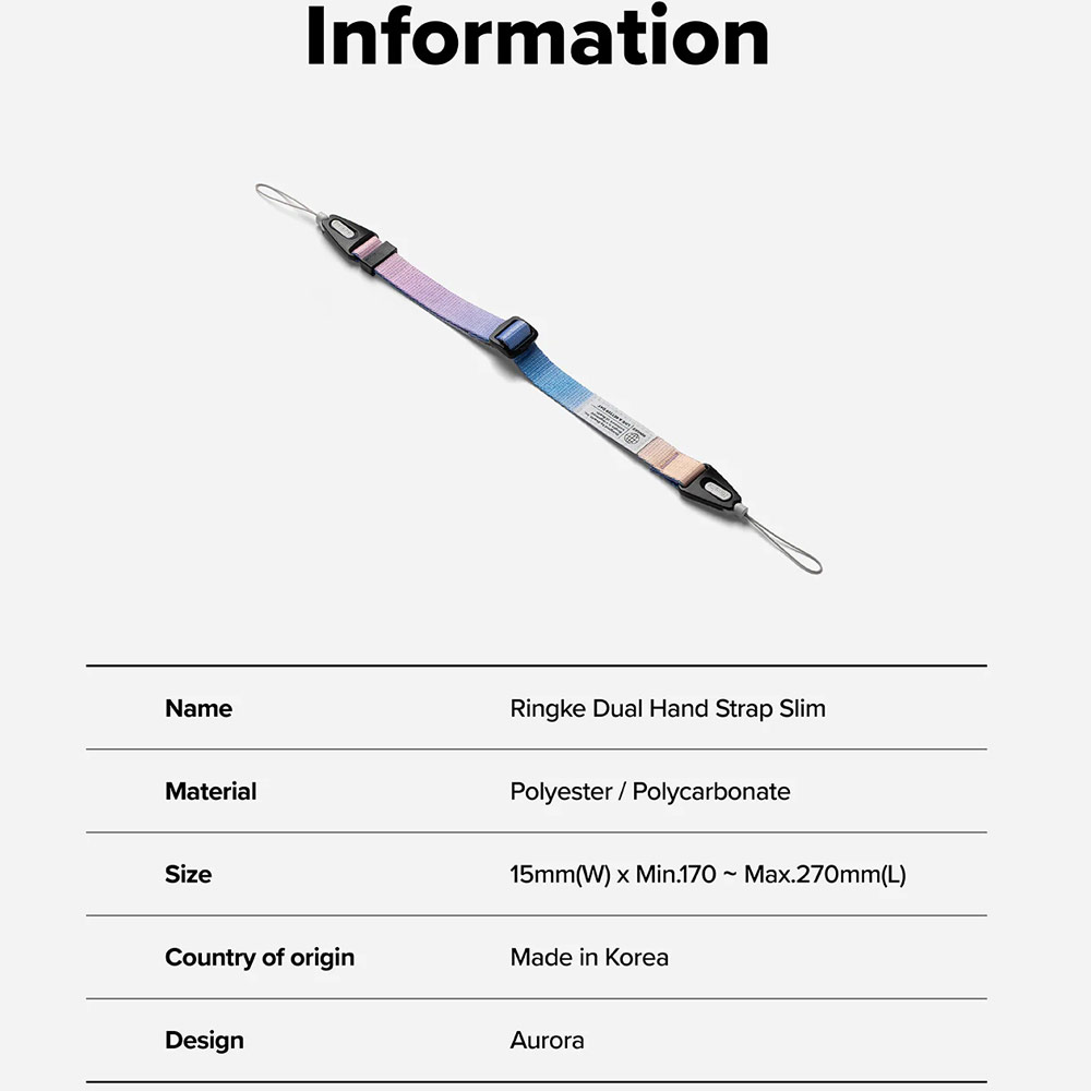 Picture of Ringke High density polyester Dual Hand Strap for Perfect for daily use traveling hiking smartphone Jisulife Portable Handheld Fan Strap (Aurora)