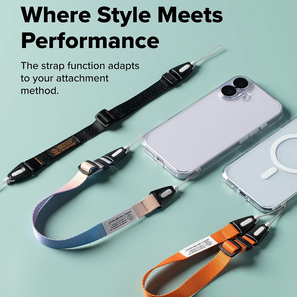 Picture of Ringke High density polyester Dual Hand Strap for Perfect for daily use traveling hiking smartphone Jisulife Portable Handheld Fan Strap (Cosmic Orange)