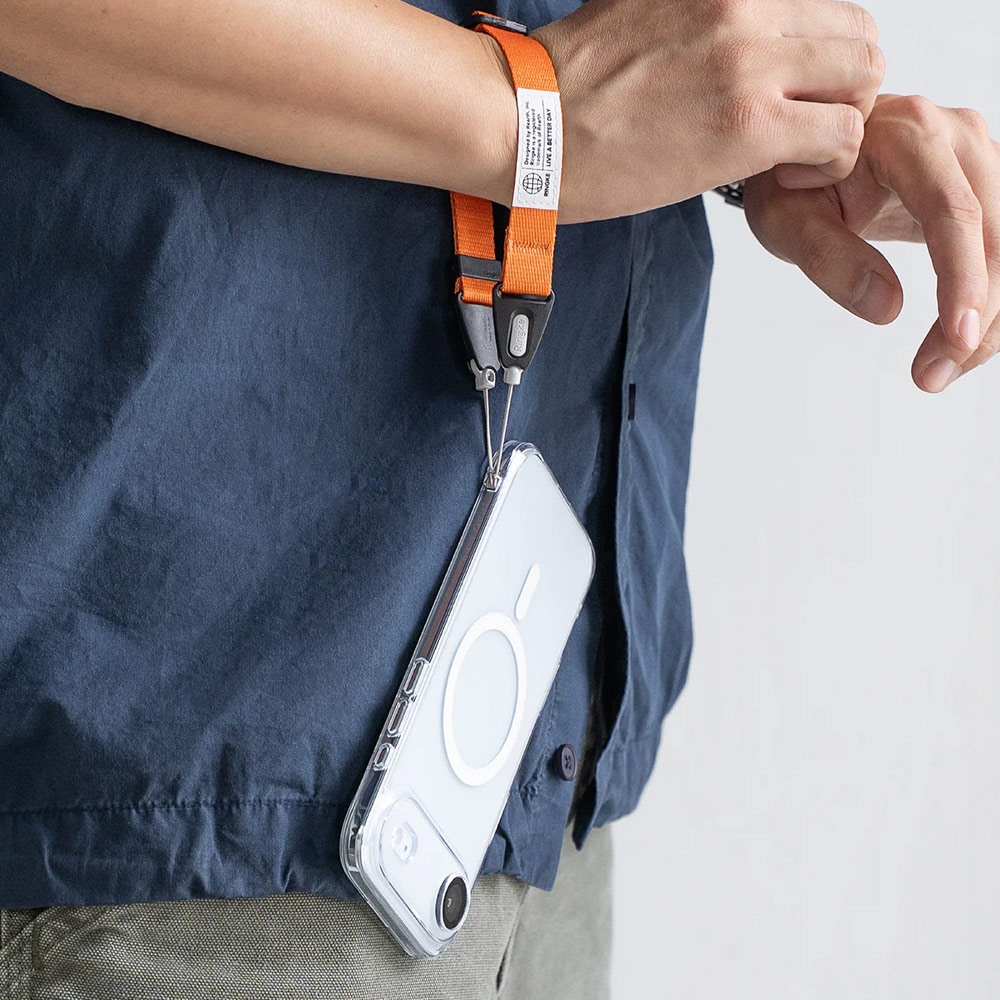 Picture of Ringke High density polyester Dual Hand Strap for Perfect for daily use traveling hiking smartphone Jisulife Portable Handheld Fan Strap (Cosmic Orange)