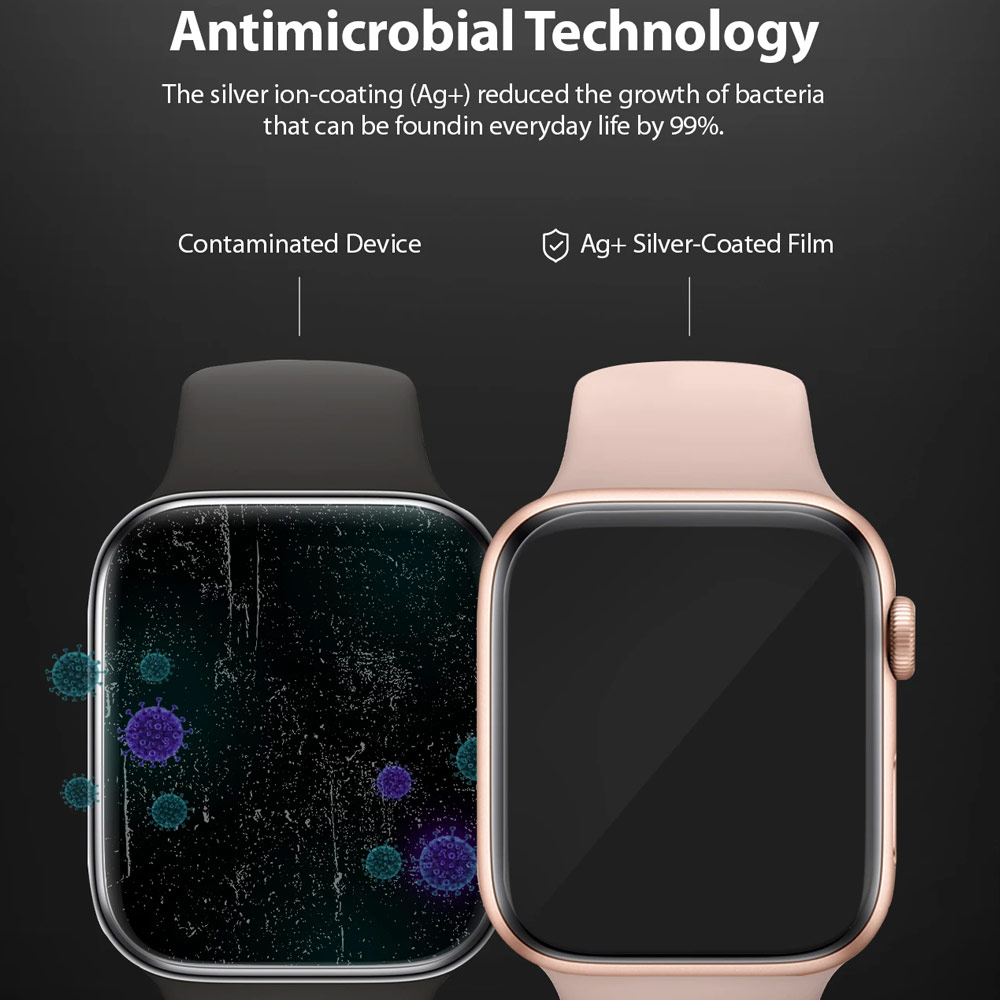 Picture of Apple Watch 40mm Screen Protector | Ringke Easy Flex High Flexibility EPU film Screen Protector for Apple Watch Series 7 8 9 41mm Series 4 5 6 40mm (2 PACK)