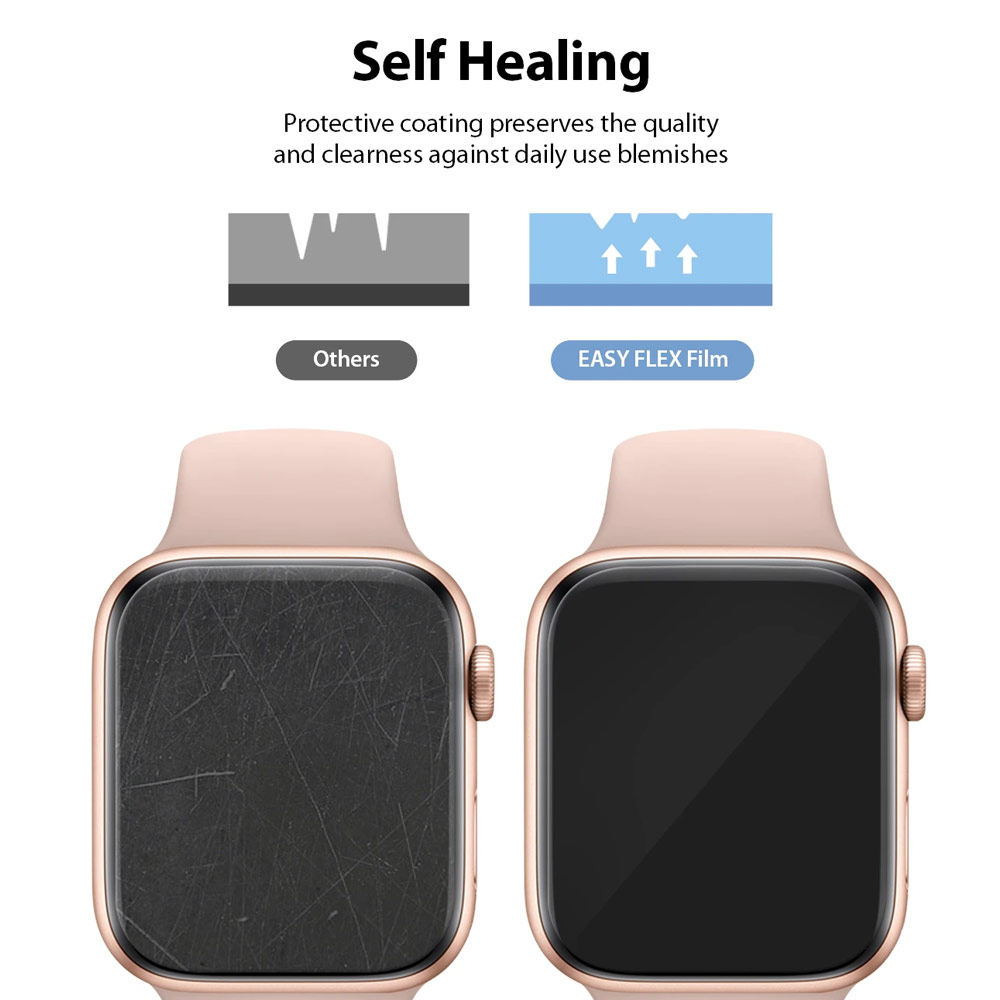 Picture of Apple Watch 40mm Screen Protector | Ringke Easy Flex High Flexibility EPU film Screen Protector for Apple Watch Series 7 8 9 41mm Series 4 5 6 40mm (2 PACK)